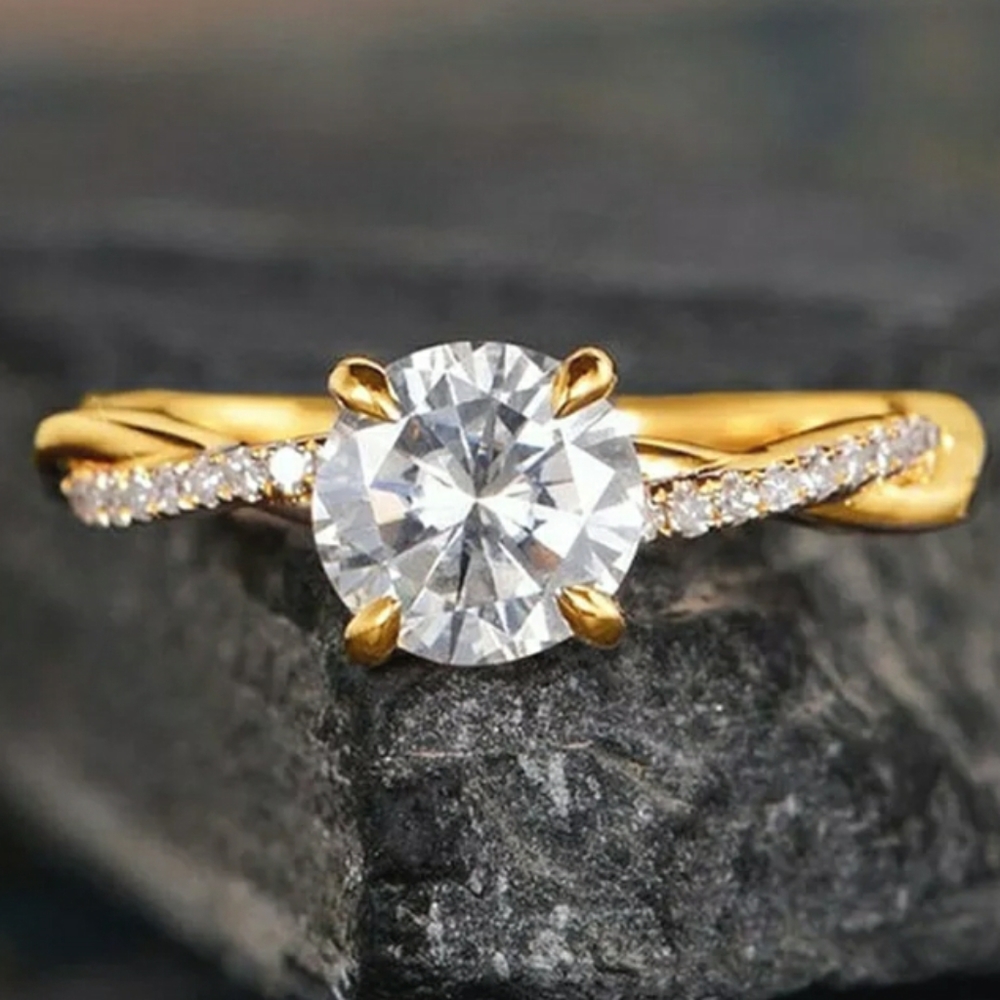 Yellow Gold Cubic Zirconia Ring